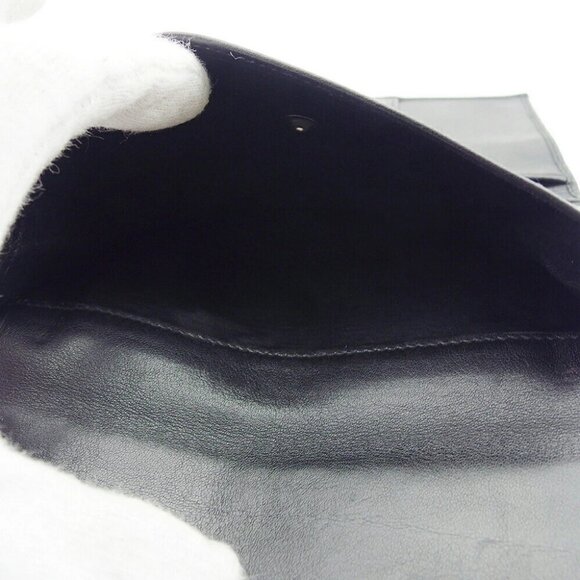 Salvatore Ferragamo Three -fold wallet logo plate Leather Authentic USED - Picture 8 of 11